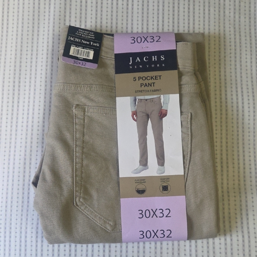 Jachs New York Men's Tan 5 Pocket Pants